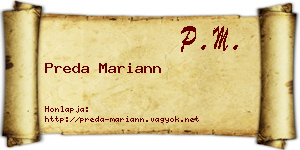 Preda Mariann névjegykártya