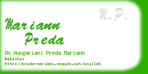 mariann preda business card